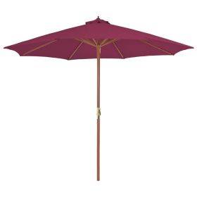 Garden Parasol with Wooden Pole 118.2" Bordeaux Red
