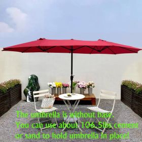 15Ftx9FtDouble-Sided Patio Umbrella Outdoor Market Table Garden Extra Large Waterproof Twin Umbrellas with Crank and Wind Vents for Garden Deck B